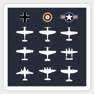 WW2 Warbird GATHERING Messerschmitt Mustang Spitfire Lightning Aviation Pilot Gift Sticker